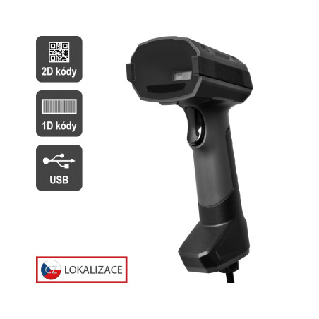Virtuos HT-857 - CCD 2D priemyselná čítačka, USB, tmavo šedá