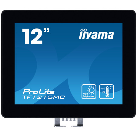 12'' iiyama TF1215MC-B1: IPS, XGA, capacitive, 10P, 540cd/m2, VGA, DP, HDMI, IP65, Ball Drop, čierny