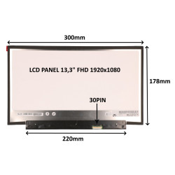 LCD PANEL 13,3'' FHD 1920x1080 30PIN MATNÝ / BEZ ÚCHYTOV