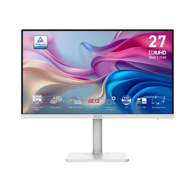MSI Modern/MD272UPHW/27''/IPS/4K UHD/60Hz/4ms/White/3R