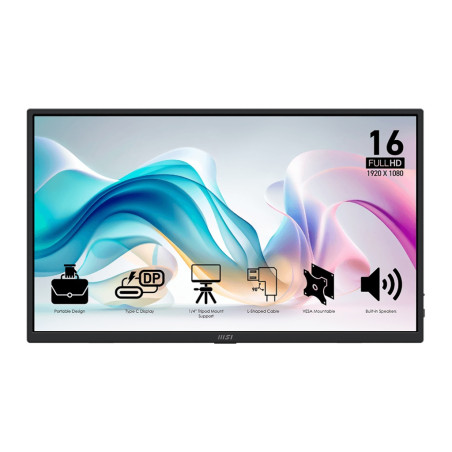 MSI Pro/MP165 E6/15,6''/IPS/FHD/60Hz/4ms/Čierna/3R