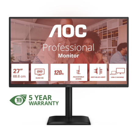 AOC/Q27E4CV/27''/IPS/QHD/120Hz/4ms/Čierna/5R