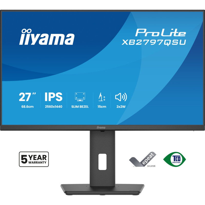 iiyama ProLite/XB2797QSU-B1/27''/IPS/QHD/75Hz/1ms/Čierna/5R