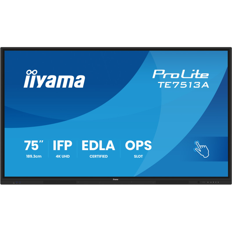 75'' iiyama TE7513A-B2AG: IPS, 4K, 40P, EDLÁ