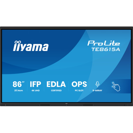 86'' iiyama TE8615A-B2AG: IPS, 4K, EDLÁ, NFC