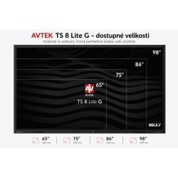 AVTEK TS 8 Lite G 98, interaktívny dotykový displej 98'', 4K, 8GB/128GB, EDLA, Android 14
