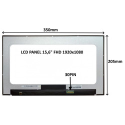 LCD PANEL 15,6'' FHD 1920x1080 30PIN MATNÝ IPS / BEZ ÚCHYTOV