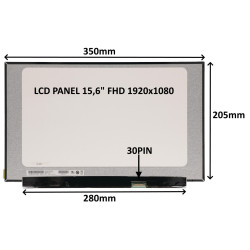 LCD PANEL 15,6'' FHD 1920x1080 30PIN MATNÝ IPS / BEZ ÚCHYTOV