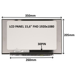 LCD PANEL 15,6'' FHD 1920x1080 30PIN MATNÝ IPS / BEZ ÚCHYTOV