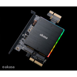 AKASA adaptér dual M.2 do PCIex s chladičom RGB