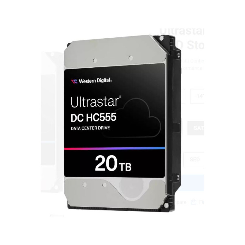 WD Ultrastar DC HC555/20TB/HDD/3.5''/SATA/M.2 SATA/7200 RPM/Strieborná/5R