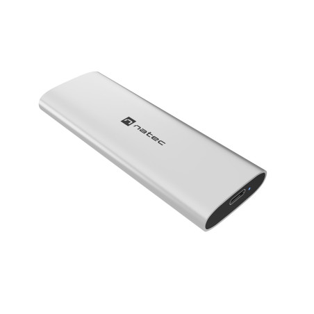 Externý box pre SSD Natec RHINO M.2 NVME LITE USB-C 3.2 GEN 2, hliníkové telo, ARCTIC SILVER
