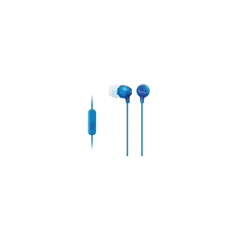 SONY slúchadlá MDR-EX15AP, handsfree, modré