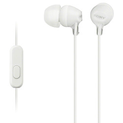 SONY slúchadlá MDR-EX15AP, handsfree, biele