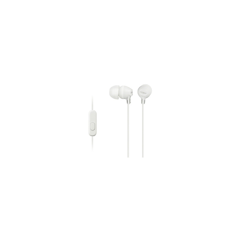 SONY slúchadlá MDR-EX15AP, handsfree, biele