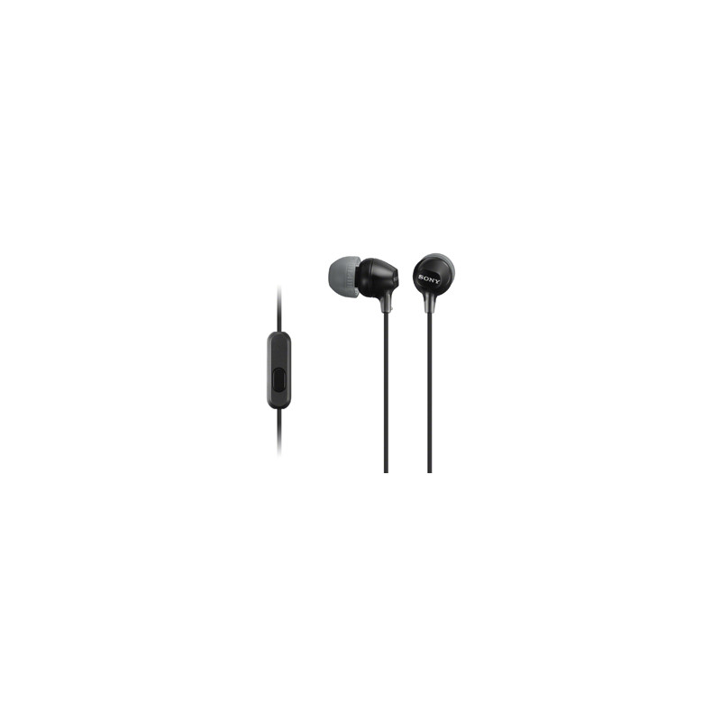 SONY slúchadlá MDR-EX15AP, handsfree, čierne
