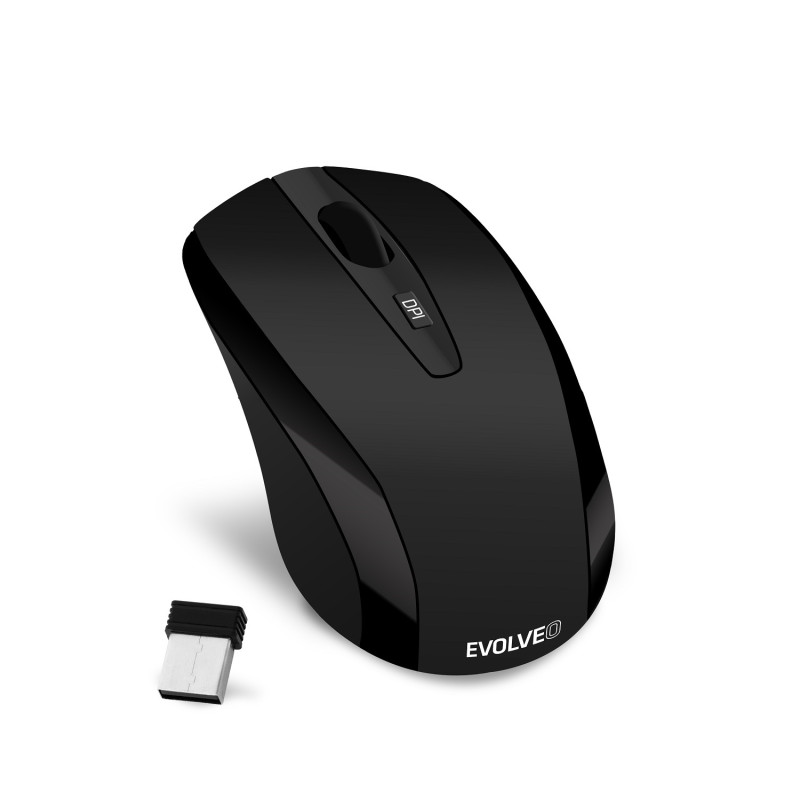 EVOLVEO WML-306B/Cestovná/Laserová/1 600 DPI/Bezdrôtová USB/Čierna