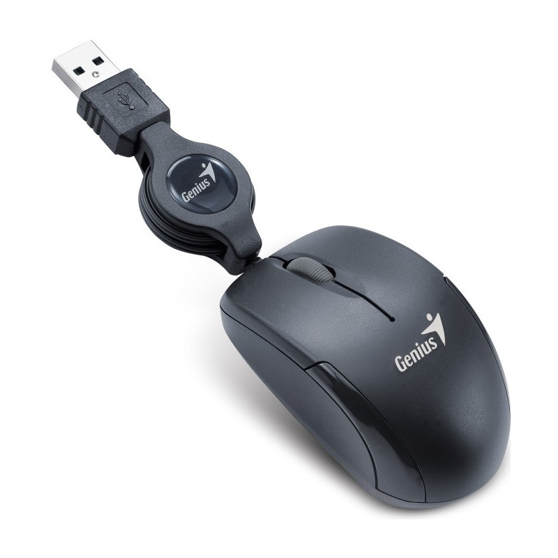 GENIUS Micro Traveler V2/Cestovná/Optická/1 200 DPI/Drôtová USB/Čierna