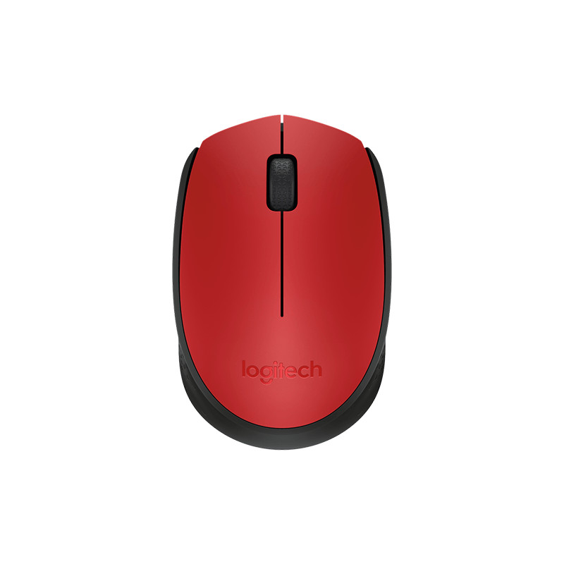 Logitech M171/Kancelárska/Optická/1 000 DPI/Bezdrôtová USB/Čierna-červená