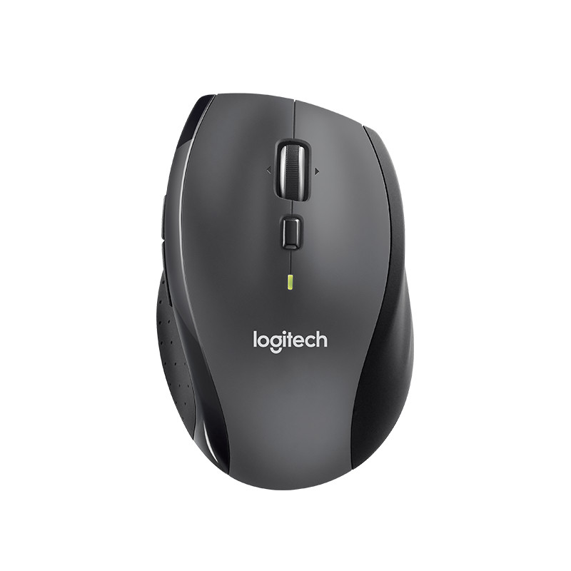 Logitech M705/Ergonomická/Optická/Pre pravákov/Bezdrôtová USB/Strieborná
