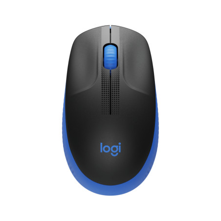 Logitech M190/Kancelárska/Optická/1 000 DPI/Bezdrôtová USB/Čierna-modrá