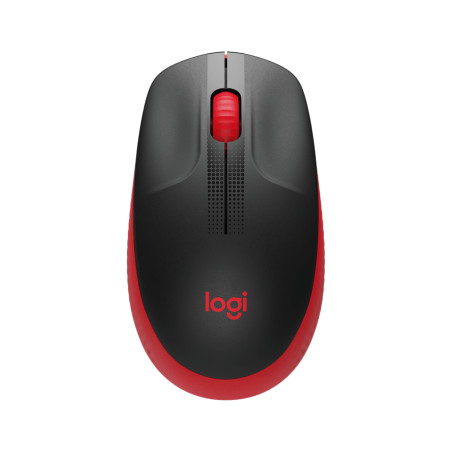 Logitech M190/Kancelárska/Optická/1 000 DPI/Bezdrôtová USB/Čierna-červená