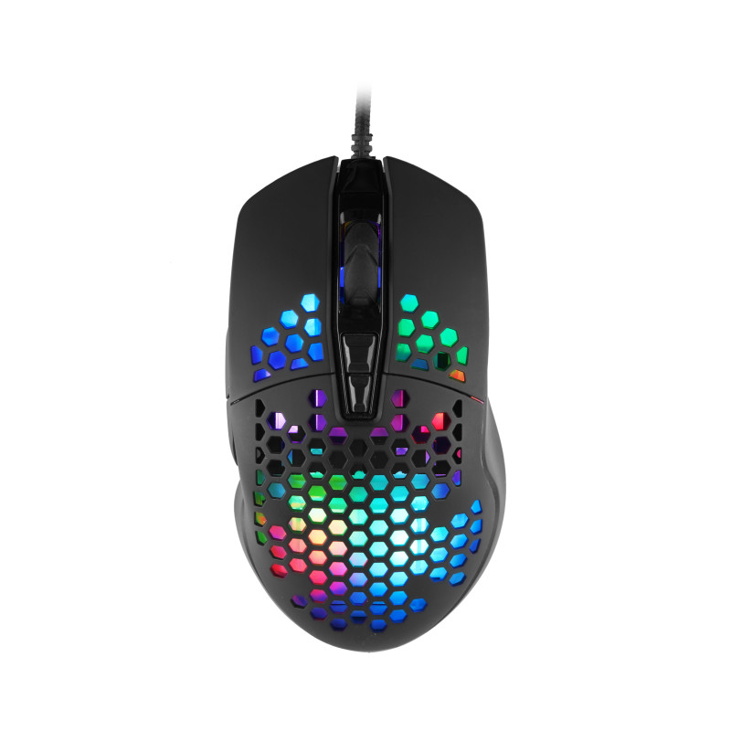 C-TECH Scarab/Herná/Optická/Pre pravákov/7 200 DPI/Drôtová USB/Čierna