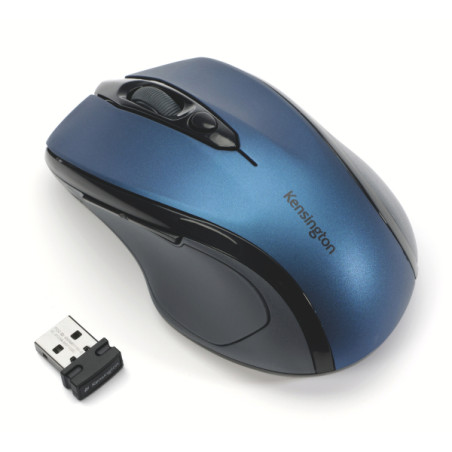 Kensington Pro Fit/Ergonomická/Optická/Pre pravákov/1 600 DPI/Bezdrôtová USB/Čierna-modrá