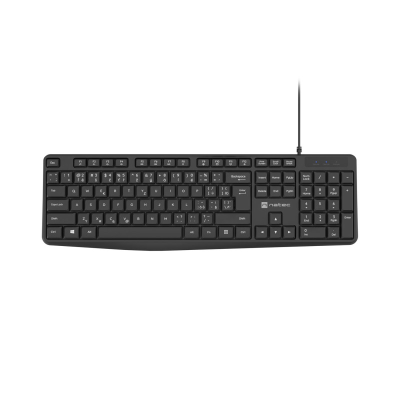 Natec klávesnica Nautilus 2/Drôtová USB/ CZ- SK layout/Čierna