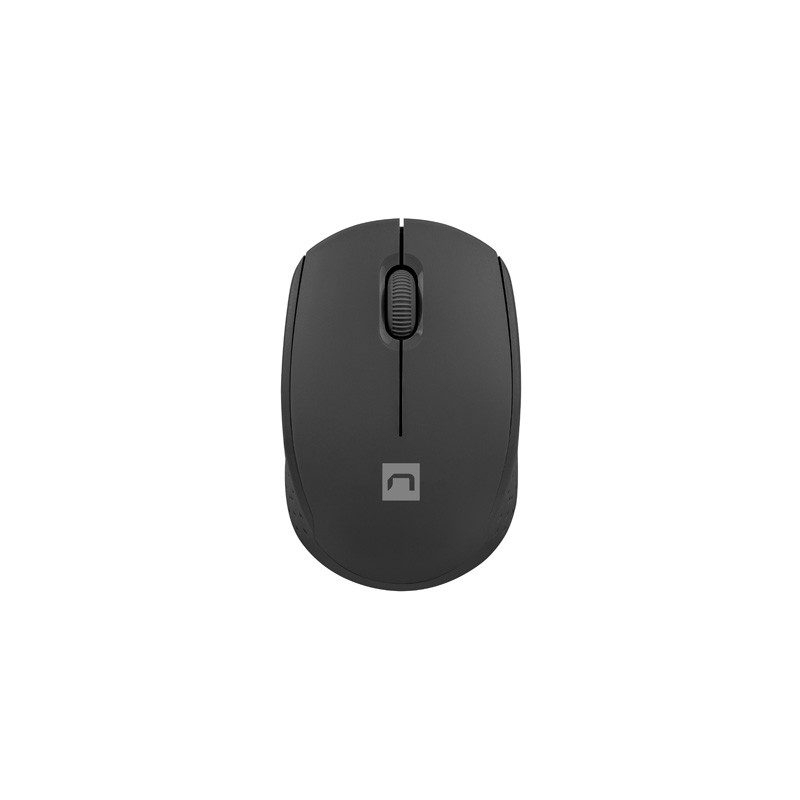 Myš Natec STORK/Kancelárska/Optická/1 600 DPI/Bezdrôtová USB/Čierna