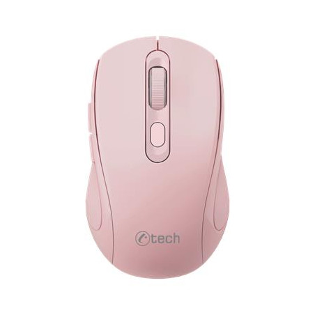 C-TECH WLM-12PK/Ergonomická/Optická/Pre pravákov/1 600 DPI/USB+BT/Ružová