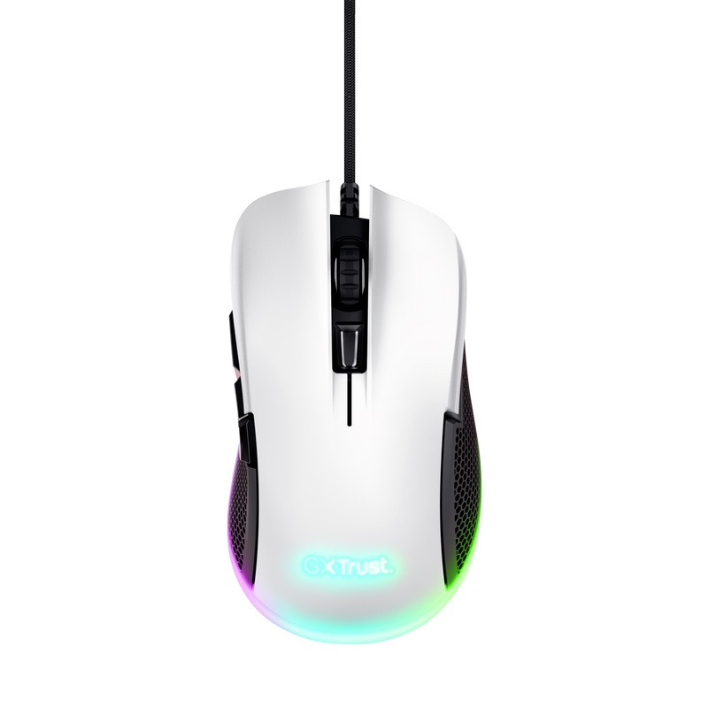Trust Gaming GXT 922 Ybar/Herná/Optická/Pre pravákov/7 200 DPI/Drôtová USB/Biela