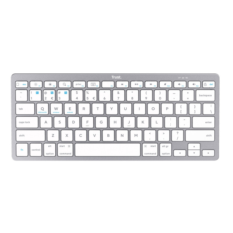 TRUST/Bezdrôtová Bluetooth/ CZ- SK layout/Strieborná