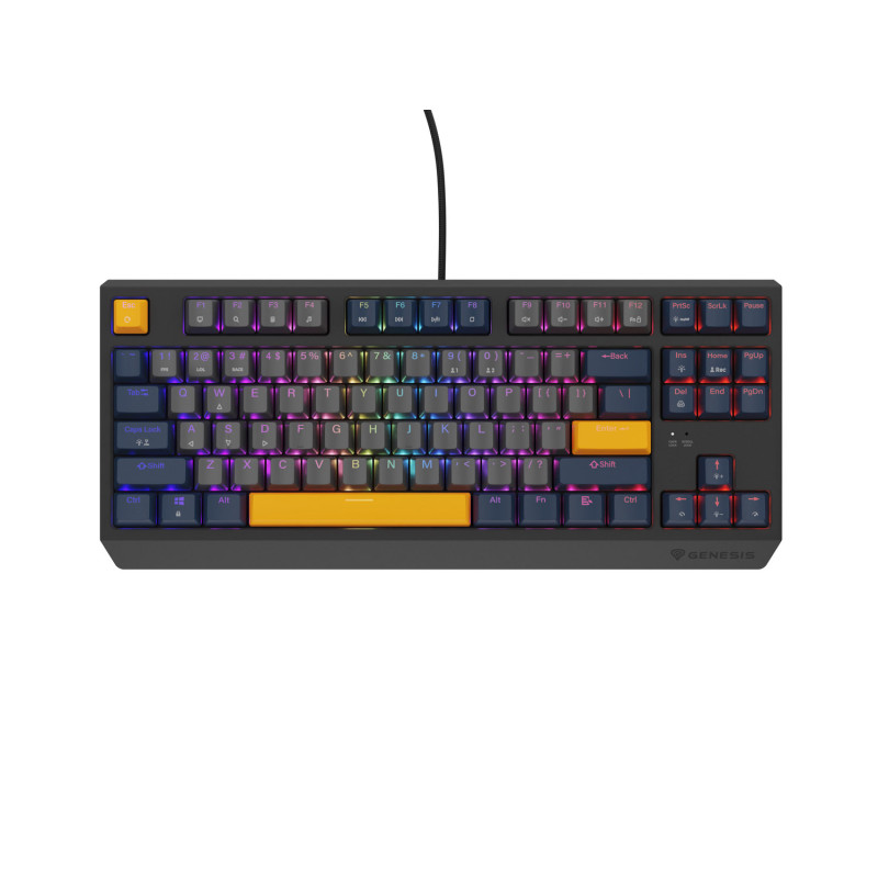 GENESIS herná klávesnica THOR 230/TKL/RGB/Outemu Panda/Drôtová USB/US layout/Naval Blue Negative
