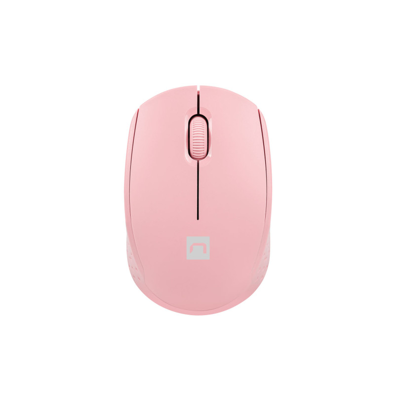 Myš Natec STORK/Kancelárska/Optická/1 600 DPI/Bezdrôtová USB/Ružová