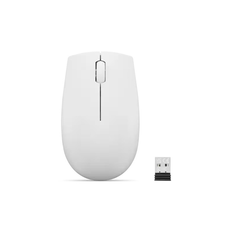 Lenovo 300 Wireless Compact/Kancelárska/Optická/1 000 DPI/Bezdrôtová USB/Biela