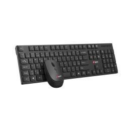Klávesnica C-TECH WLKMC-03, bezdrôtový combo set s myšou, čierny, USB, CZ/SK