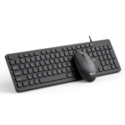Klávesnica C-TECH KBM-105, drôtový combo set s myšou, USB, CZ/SK
