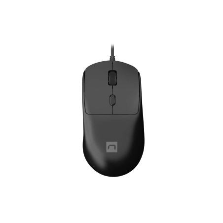 Natec laserová myš HAWK 2/Kancelárska/Laserová/2 400 DPI/Drôtové USB-A/Čierna