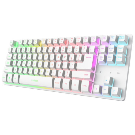 Trust GXT831 Thado TKL/Bezdrôtové USB/US/Biela