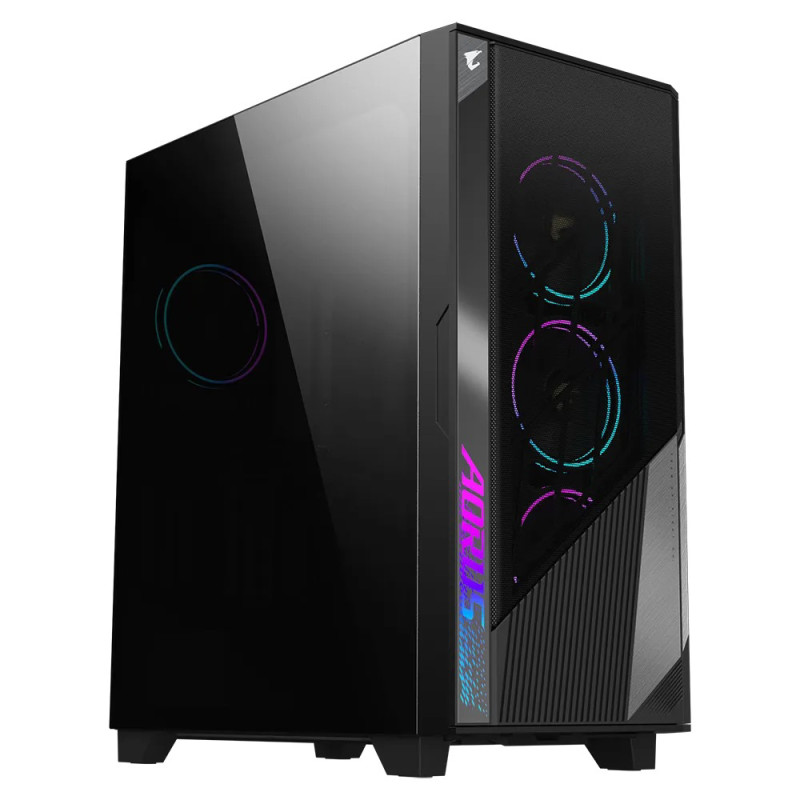 GIGABYTE AORUS C500/Midi Tower/Transpar./Čierna