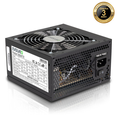 EVOLVEO Pulse 500, zdroj 500W, ATX, tichý, bulk, 3YRW