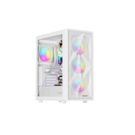 Počítačová skriňa Genesis DIAXID 605 ARGB/Midi Tower/Transpar./Biela