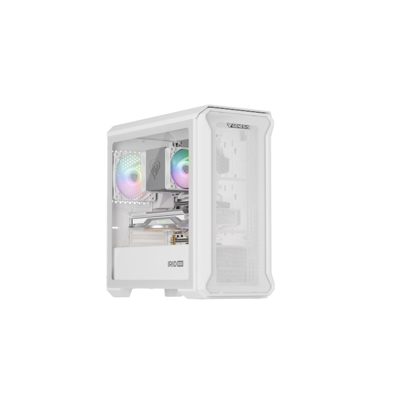 Počítačová skriňa Genesis IRID 503 ARGB LITE/Mini Tower/Transpar./Biela