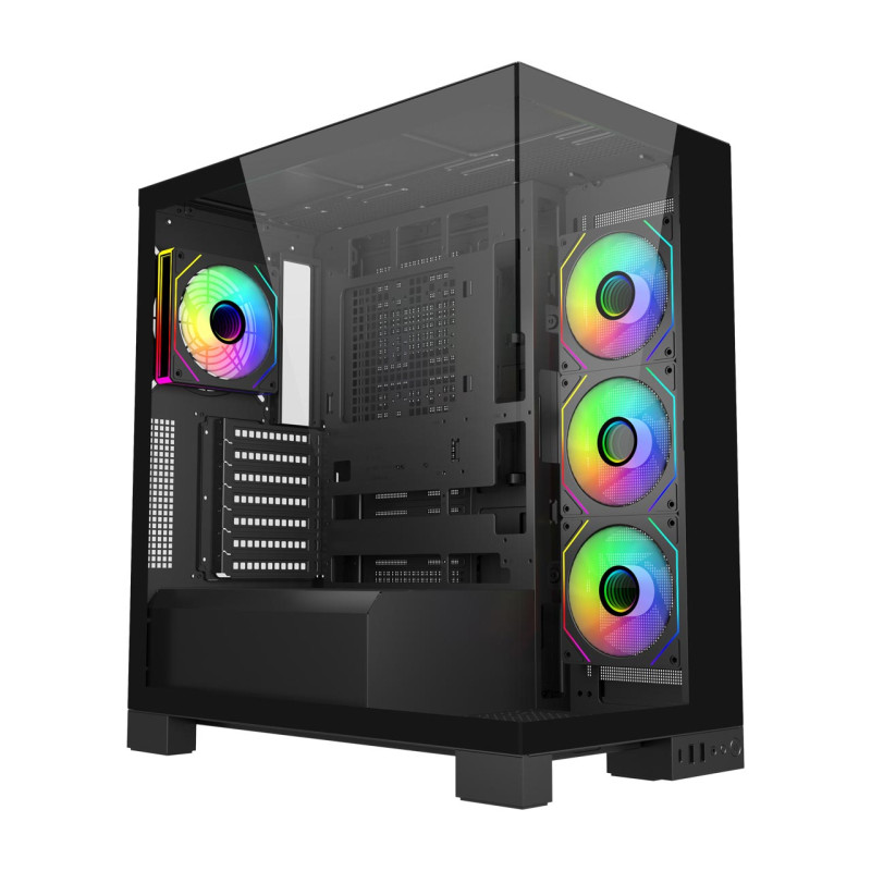 FSP M540-BA/Midi Tower/Transpar./Čierna