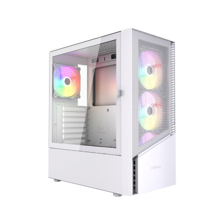 GEMBIRD Fornax 4300W/Midi Tower/Transpar./Biela