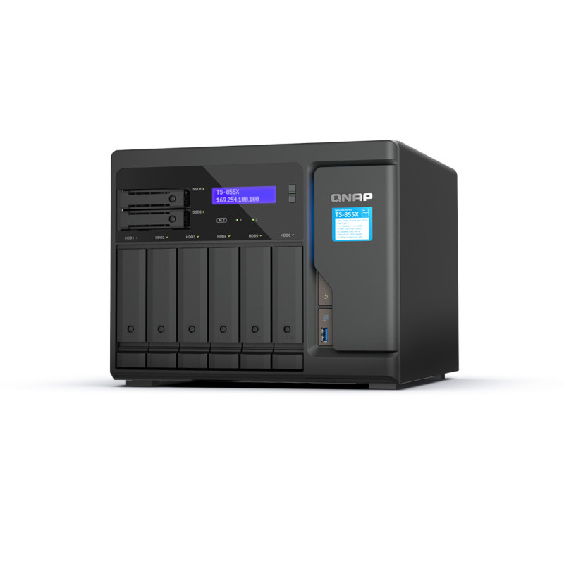 QNAP TS-855X-8G (8core 2,8GHz, 8GB RAM, 6x 3,5'' +2x 2,5'', 2x M.2 NVMe, 2x PCIe, 1x 10GbE, 2x 2,5GbE)