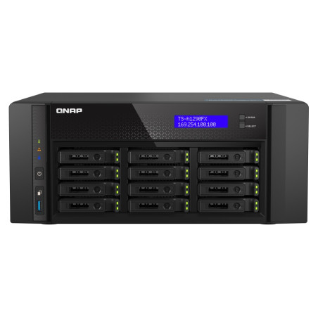 QNAP TS-h1290FX-7302P-256G (AMD EPYC, 256GB ECC RAM, 12x 2,5'' U.2, 2x M.2 NVMe, 2x 2,5GbE, 2x 25GbE)