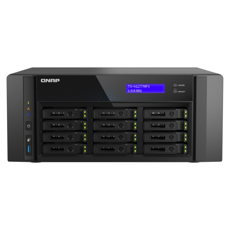 QNAP TS-h1277AFX-R7-32G (Ryzen 7 5,5 GHz, ZFS, 32 GB DDR5 ECC RAM, 12 x 2,5'' SATA, 2 x 2,5 GbE, 2 x 10 GbE)