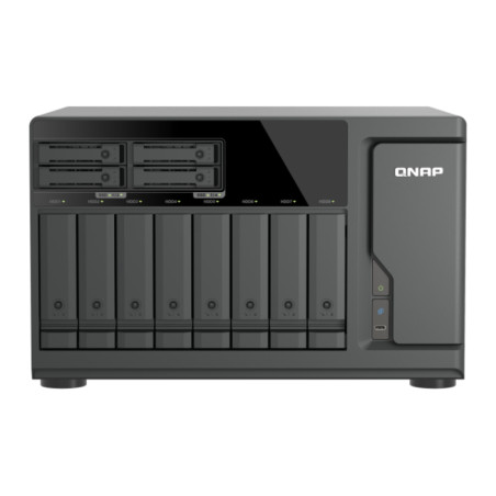 QNAP TVS-h1277AX-R5-16G (AMD Ryzen 5, 16GB DDR5 RAM, 8x 3,5'' + 4x 2,5'', 3x PCIe, 2x 2,5GbE, 2x 10GbE)